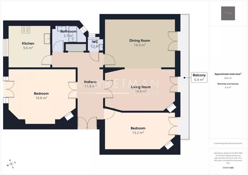 Appartement - 92 m² - 4 pièces