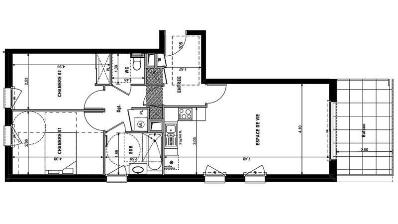 Appartement - 68 m² - 3 pièces