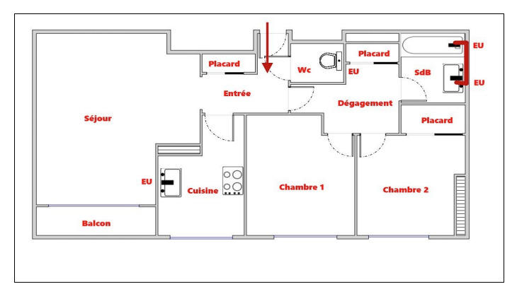 Appartement - 60 m² - 3 pièces