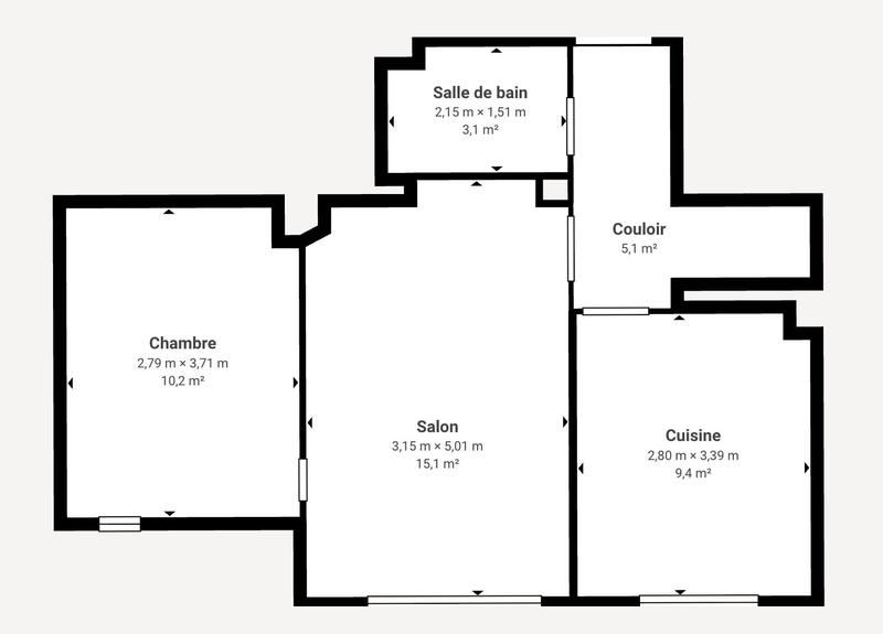 Appartement - 42 m² - 2 pièces