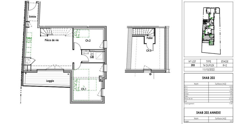 Appartement - 63 m² - 3 pièces
