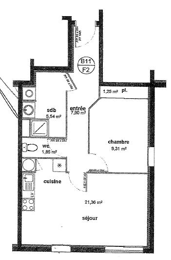 Appartement - 48 m² - 2 pièces
