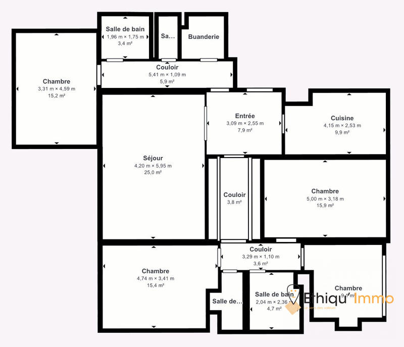 Appartement - 143 m² - 6 pièces