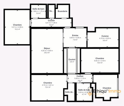 Appartement - 143 m² - 6 pièces