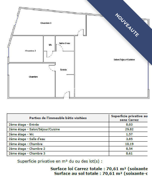 Appartement - 71 m² - 4 pièces