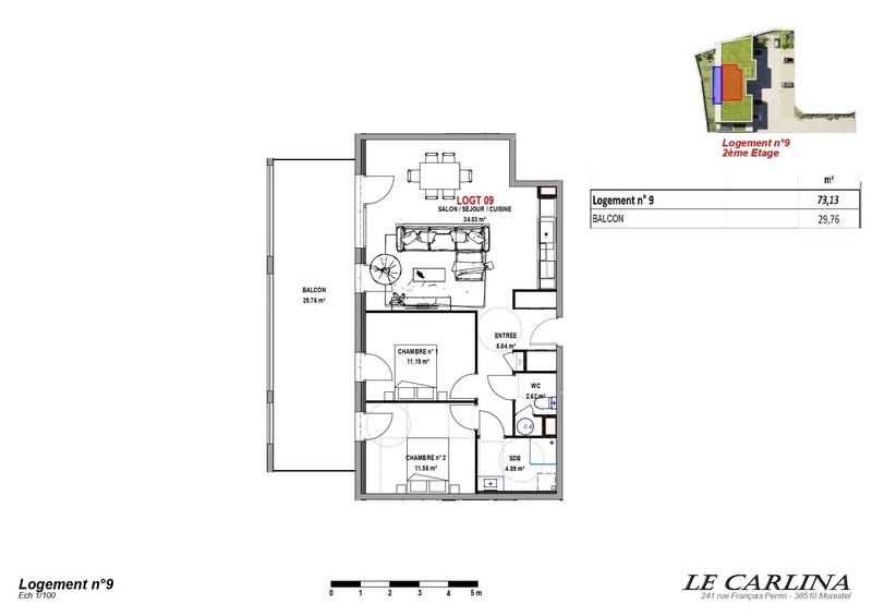 Appartement - 73 m² - 3 pièces