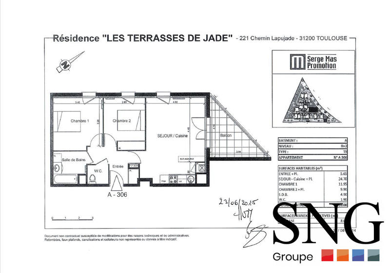 Appartement - 58 m² - 3 pièces