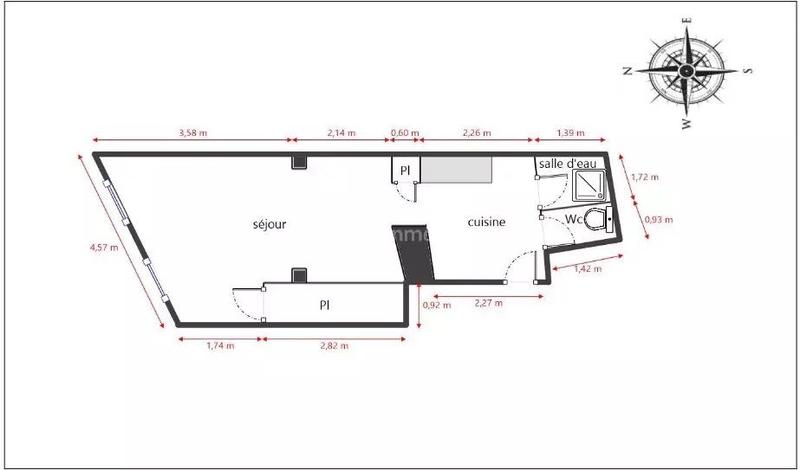 Appartement - 30 m² - 1 pièce