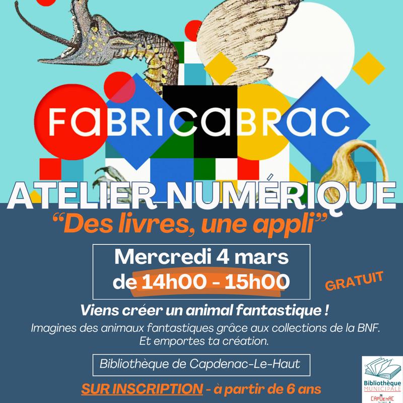 Atelier Numérique : “Des livres, une appli” à la bibliothèque de Capdenac-Le-Haut