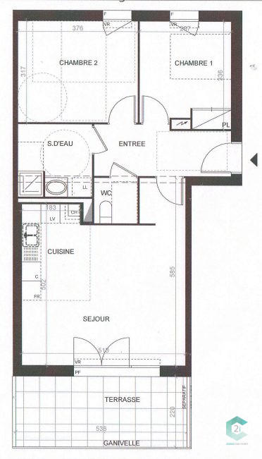 Appartement - 61 m² - 3 pièces