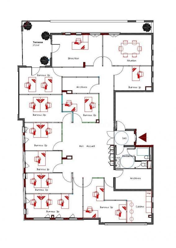 Bureau - 234 m² - 12 pièces