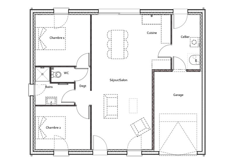 Maison - 71 m² - 3 pièces