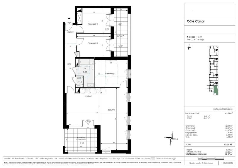 Appartement - 92 m² - 4 pièces