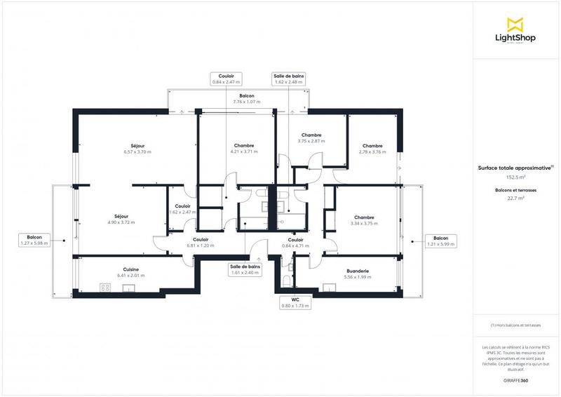 Appartement - 150 m² - 6 pièces