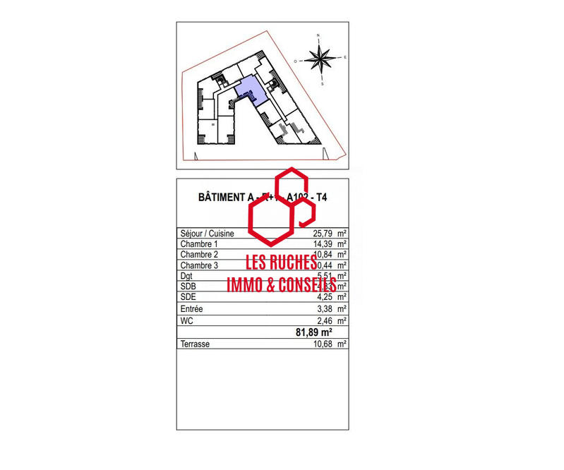 Appartement - 82 m² - 4 pièces