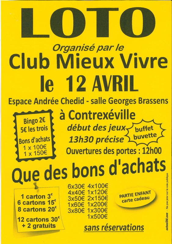 Loto du Club Mieux Vivre
