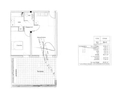 Appartement - 48 m² - 2 pièces