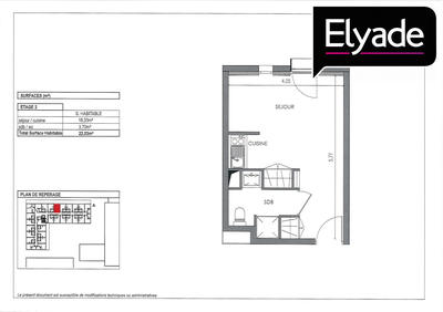 Appartement - 22 m² - 1 pièce