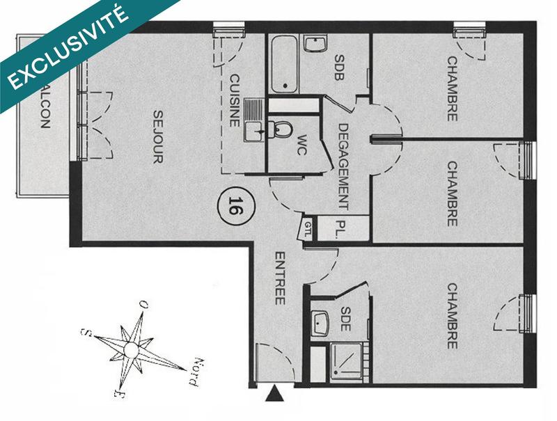 Appartement - 77 m² - 4 pièces