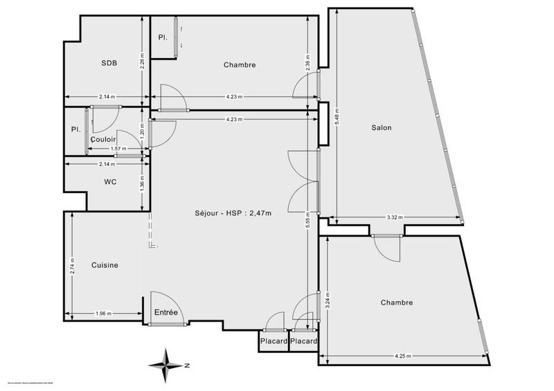 Appartement - 72 m² - 3 pièces