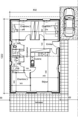 Maison - 85 m² - 4 pièces