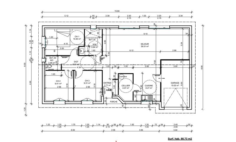 Maison - 99 m² - 4 pièces