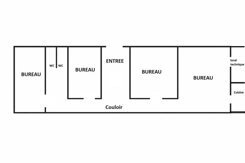Bureau - 120 m² - 4 pièces