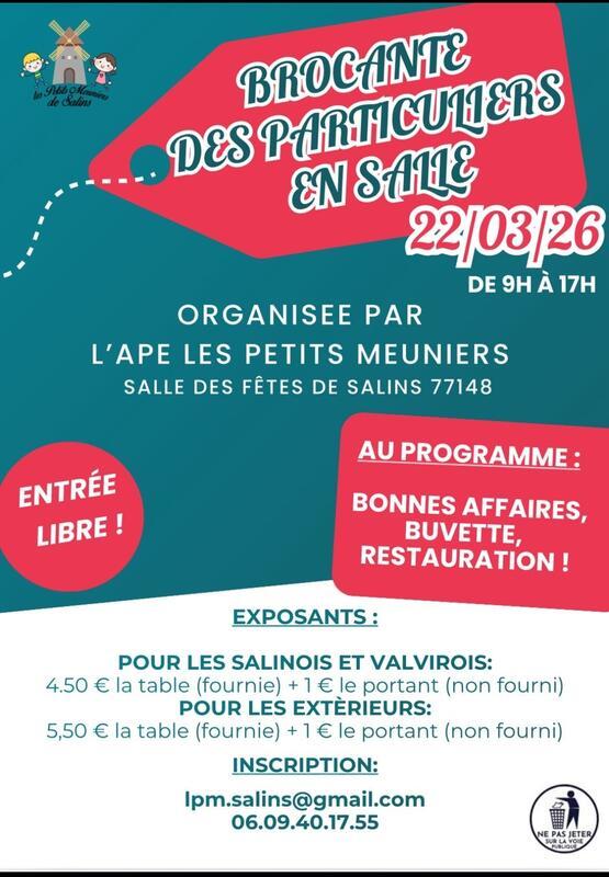 Vide grenier de particulier en salle