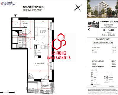 Appartement - 49 m² - 2 pièces