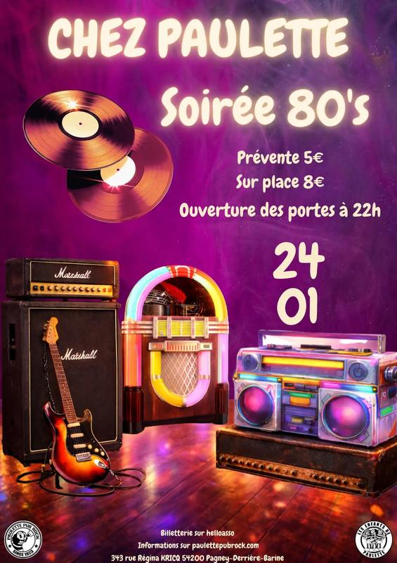 Soirée 80's - Chez Paulette