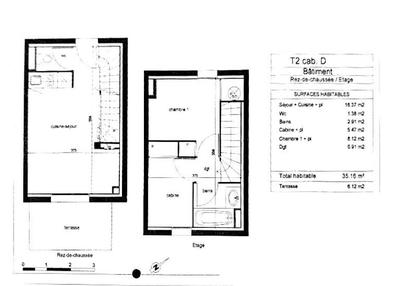Appartement - 35 m² - 2 pièces