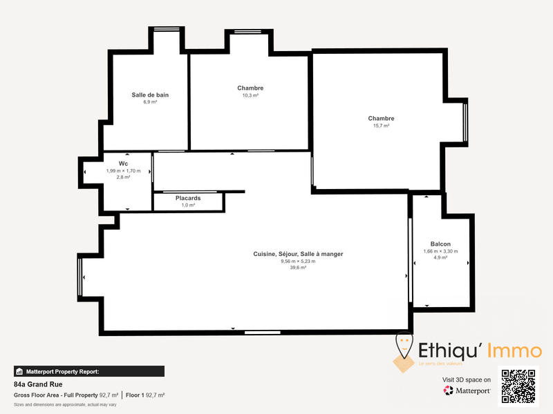 Appartement - 77 m² - 3 pièces