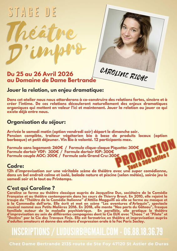 Stage de théâtre d'impro à la Bertrande