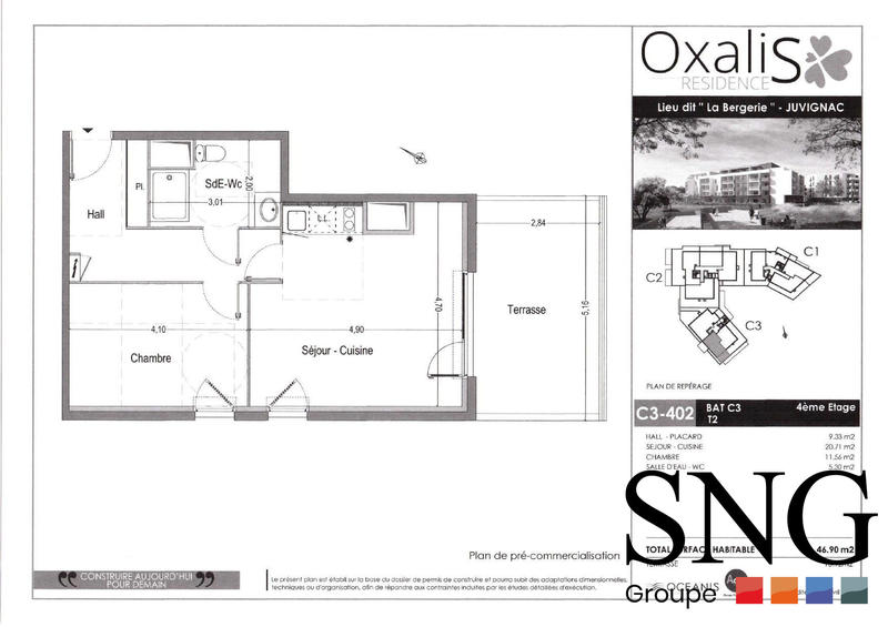 Appartement - 47 m² - 2 pièces