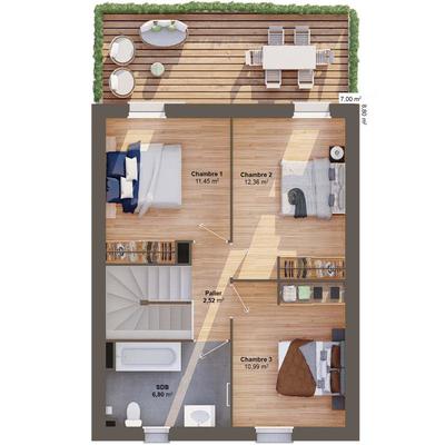 Maison - 91 m² - 5 pièces