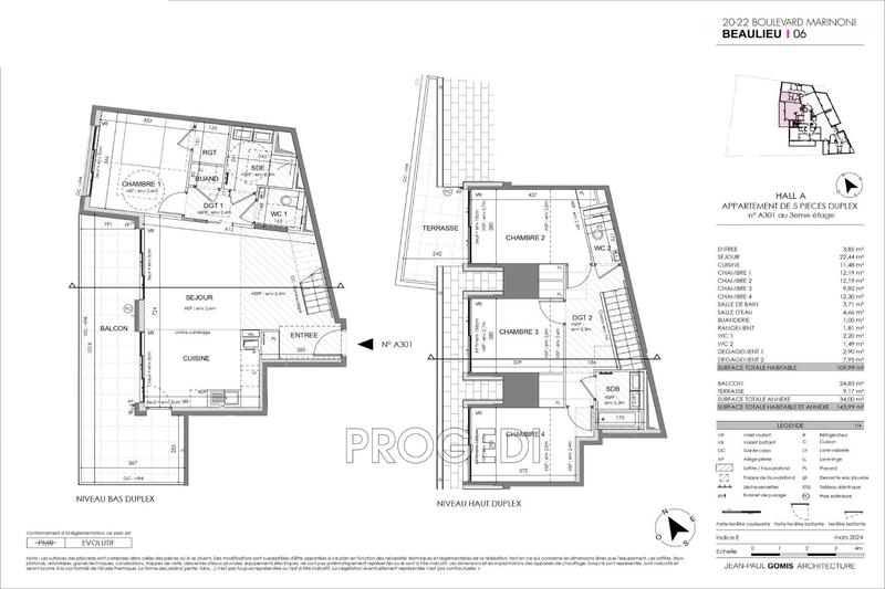 Duplex - 110 m² - 5 pièces