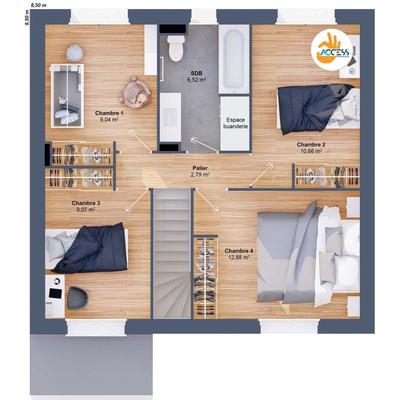 Maison - 94 m² - 6 pièces