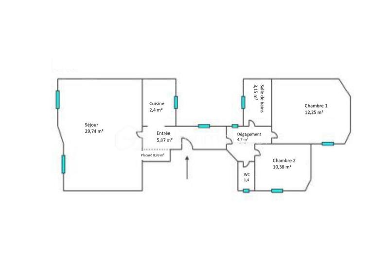 Appartement - 69 m² - 3 pièces