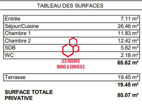 Appartement - 66 m² - 3 pièces