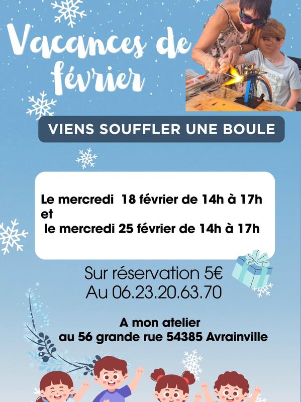 Atelier soufflage de verre - spécial enfants