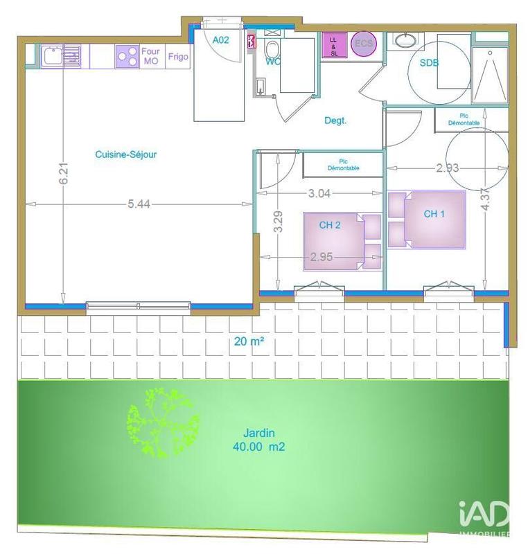 Appartement - 70 m² - 3 pièces
