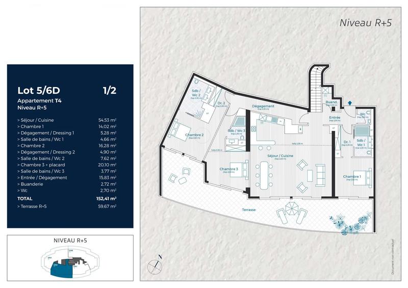 Appartement - 151 m² - 4 pièces