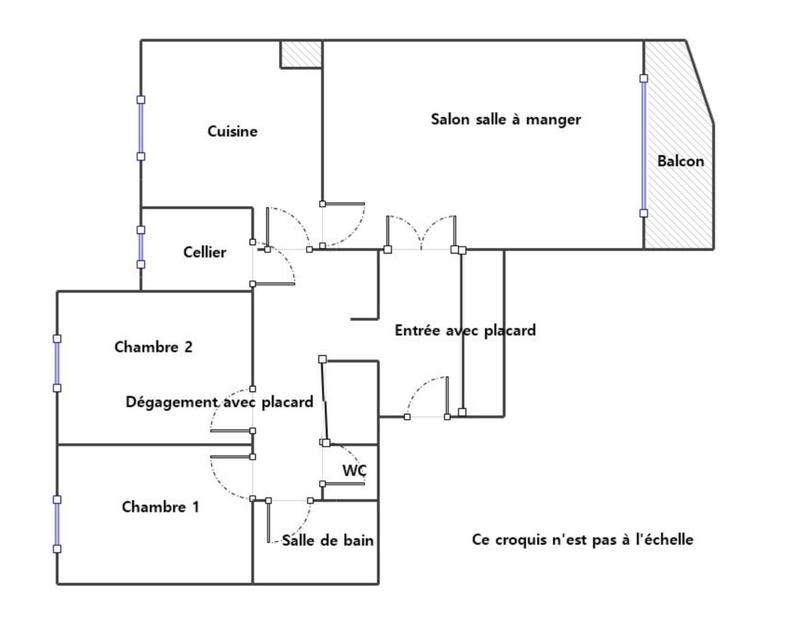 Appartement - 63 m² - 3 pièces