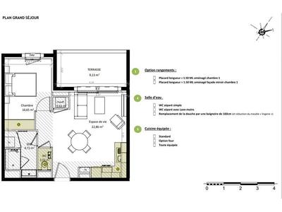 Appartement - 40 m² - 2 pièces