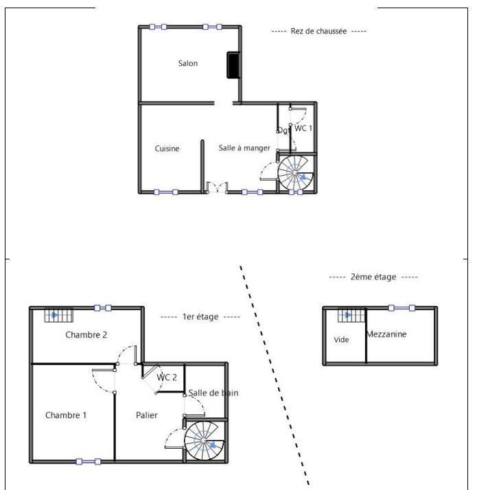 Maison ancienne - 92 m² - 4 pièces