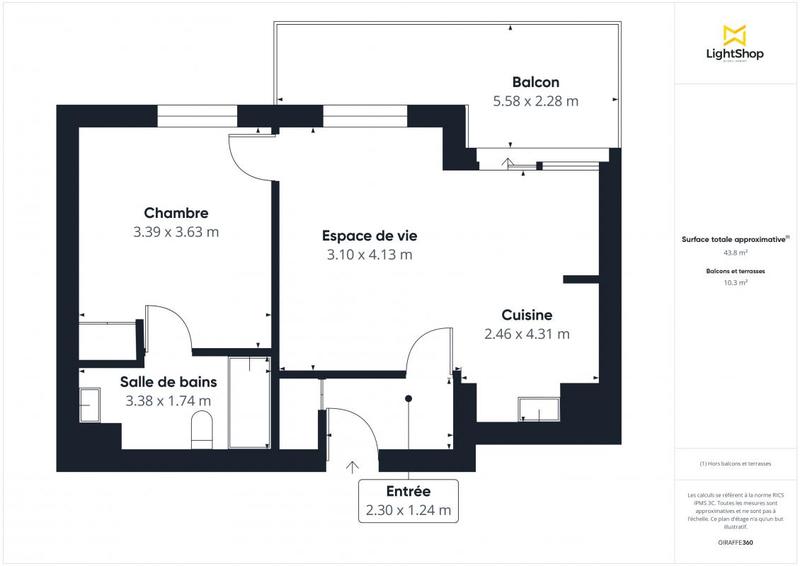 Appartement - 44 m² - 2 pièces