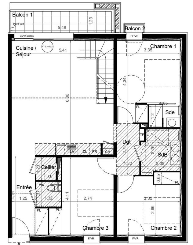 Appartement - 99 m² - 5 pièces