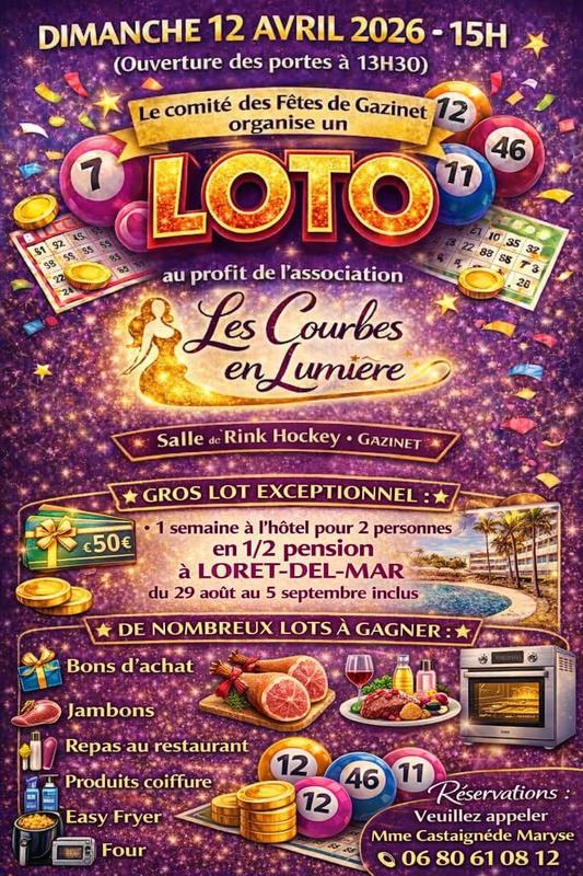 Loto au profit de l'association les Courbes en Lumière