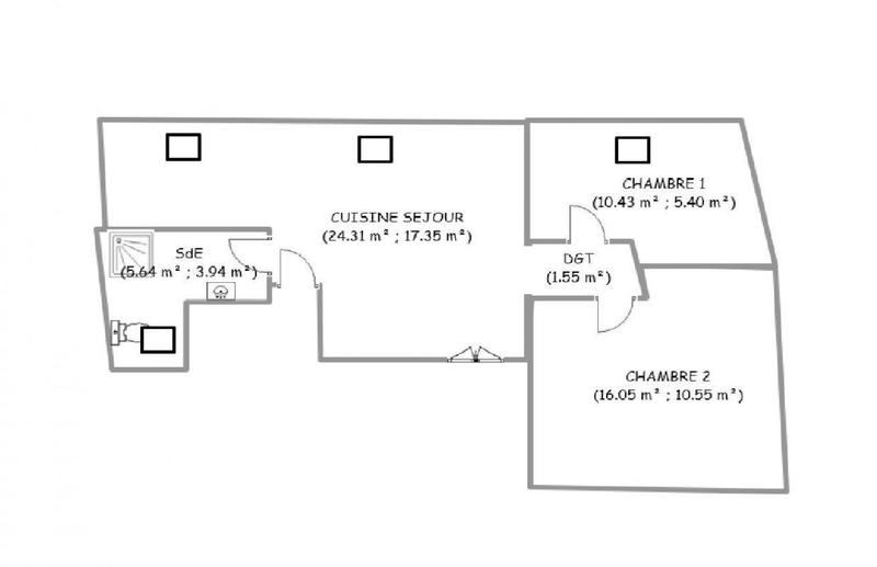Appartement - 38 m² - 3 pièces