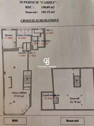 Local commercial - 255 m² - 6 pièces